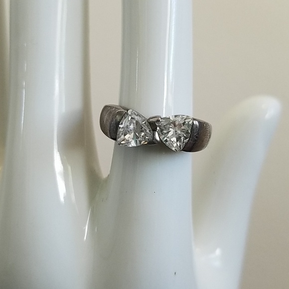 Sterling Silver Double CZ Ring - Picture 2 of 6